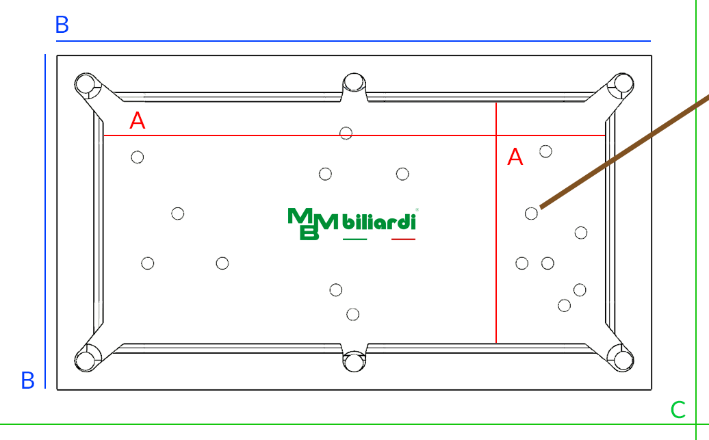 misure del biliardo