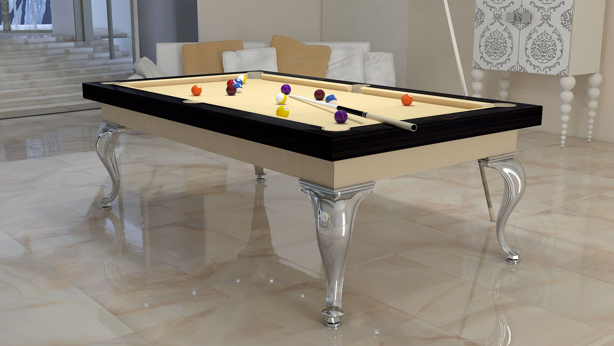 Design tavolo biliardo class pro, realizzato da MBM Biliardi